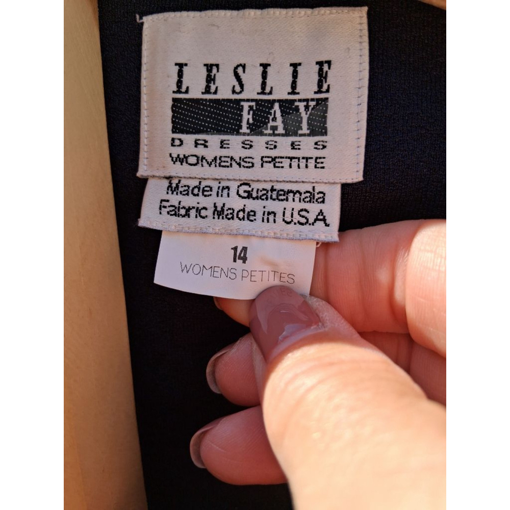 Leslie Fay 2PC Cardigan Set NWT Sz 14P Navy Red Trim Petite Classic Preppy Chic - Picture 5 of 12